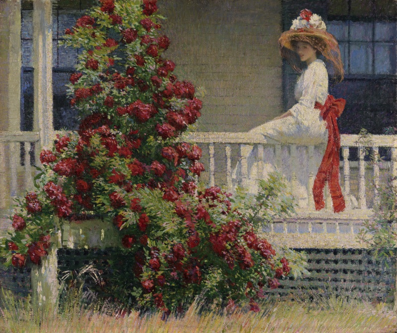 Plakat: W ogrodzie artysty malarza. Amerykański impresjonizm