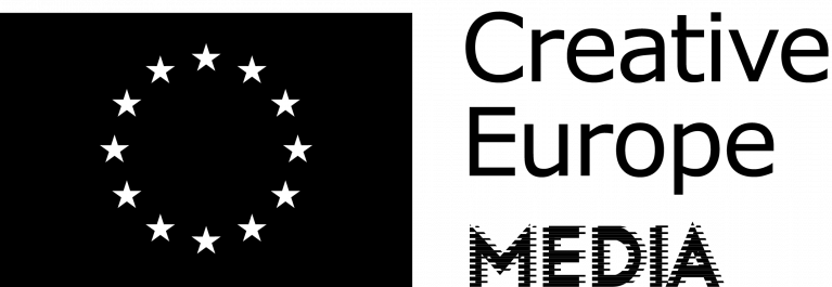 EU flag-Crea EU + MEDIA [B&W] EN